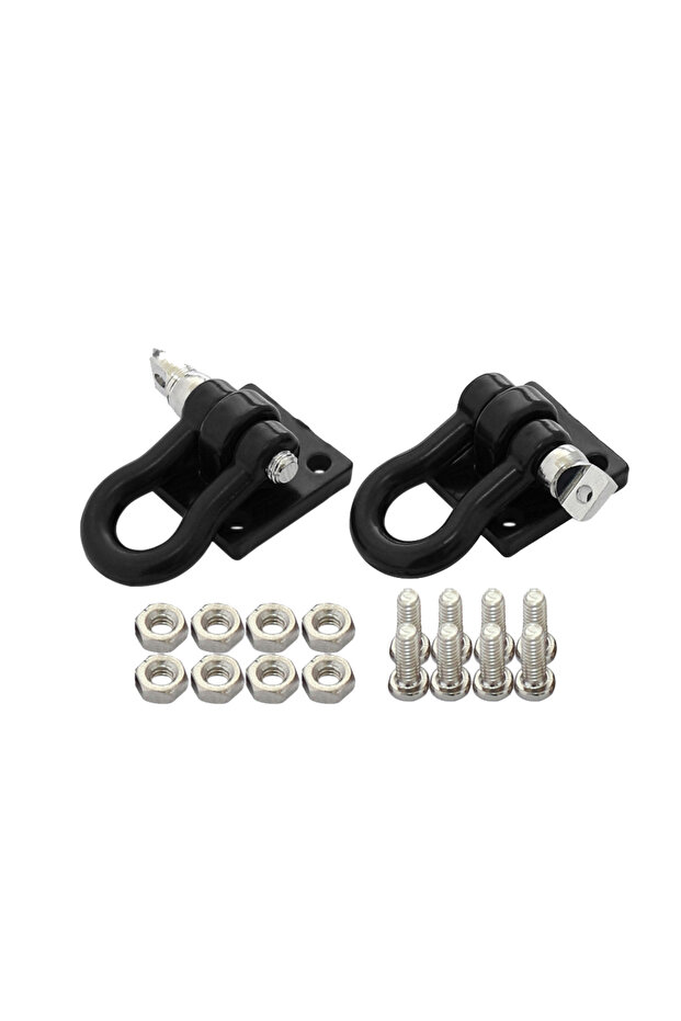 Black Shackle Metal Recovery Drag Chains Trailer Hitch Shackle Winch Anchor for 1/10 RC Crawler TRX4