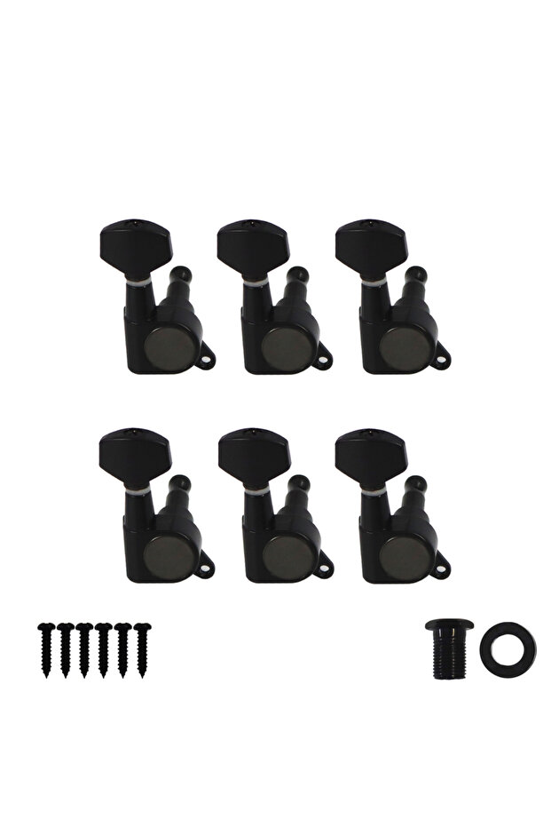 BL right 6PCS Electric Guitar Machine Heads Tuning Pegs Keys Small Button, 6L/6R Available, Black/ C