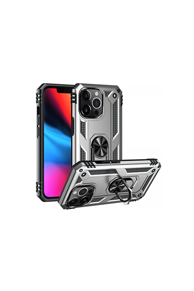 iPhone 13 Pro Case Sofia Ring Silicone Cover - Silver - 2