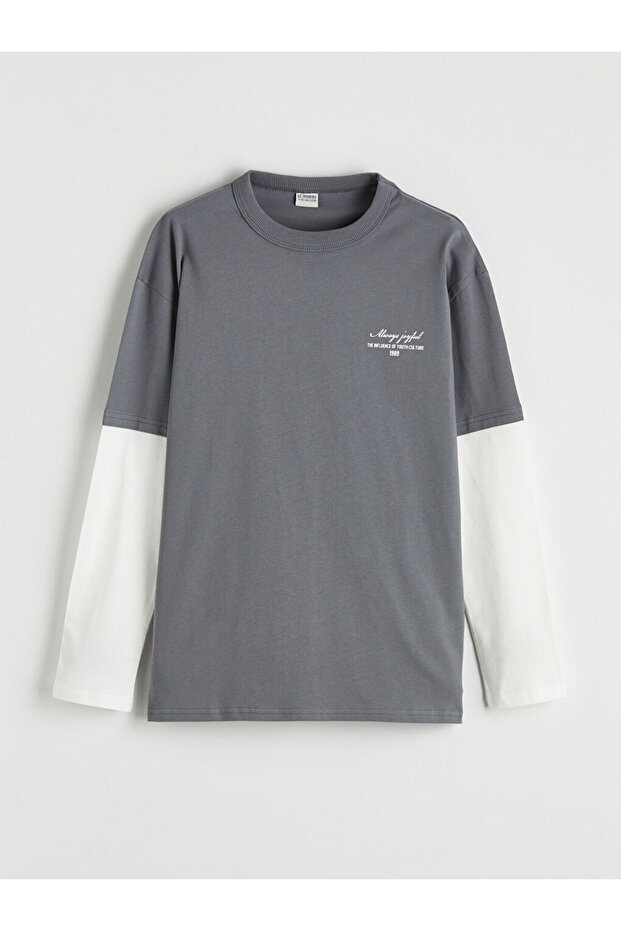 Selections I Zero Roba Collar Inside Long Sleeve Boy's T-Shirt from Freezen Store