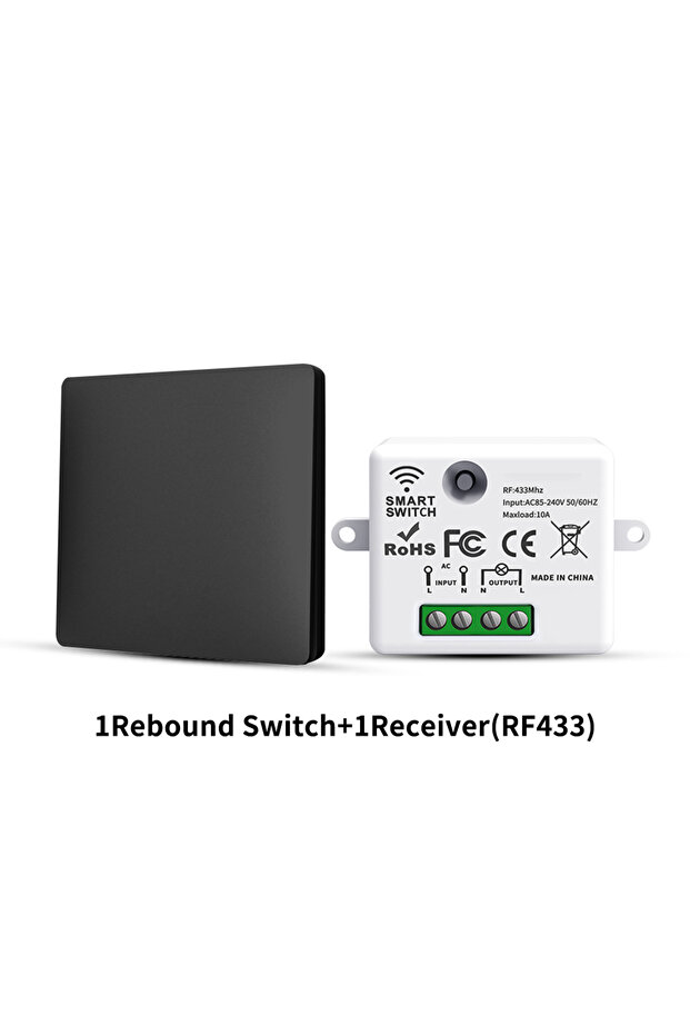 مفتاح إضاءة ذكي لاسلكي LVGEMSS RF433 ذاتي التشغيل مقاوم للماء مع لوحة تحكم عن بعد