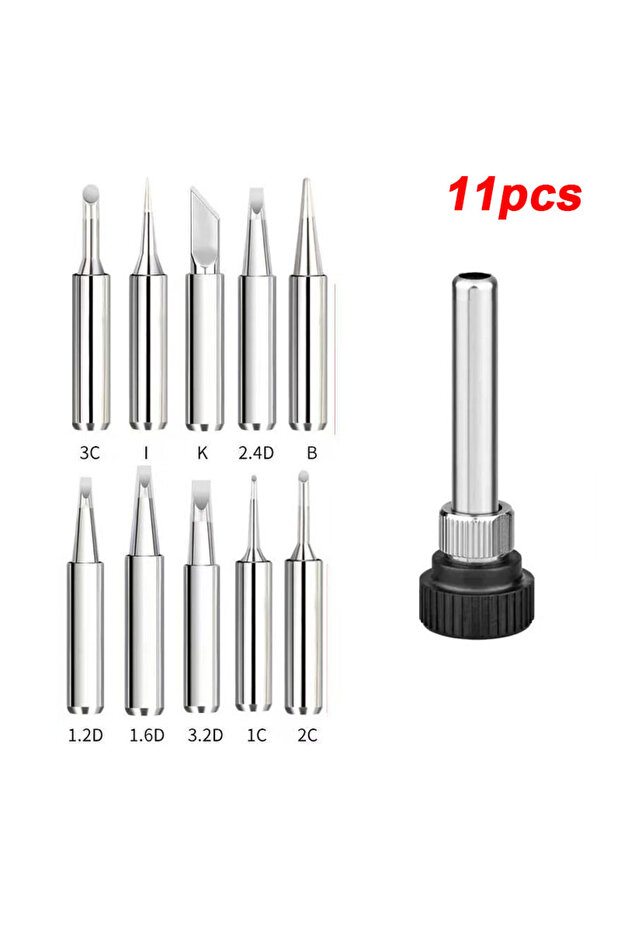 11PCS-Set03 6/11Pcs Solder Iron Tip with Welding Sleeve 900M Lead-Free Replaceable Soldering Tip Sol