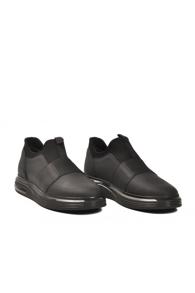 6961 Genuine Leather Black Matte Nubuck Men's Casual Shoes