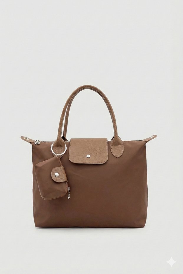 Urbel Cover Detailed Wallet Crossbody Hand, Arm and Shoulder Bag Mink