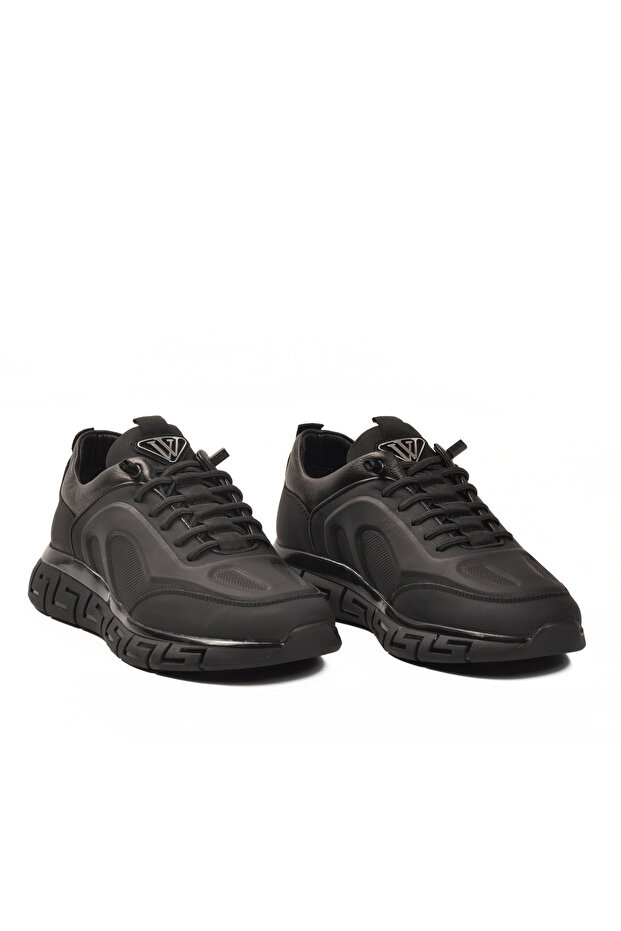6706 Genuine Leather Black Matte Nubuck Men's Casual Shoes