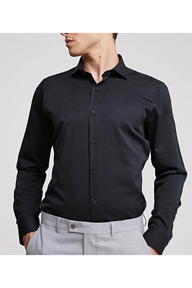 Slim Fit Cotton Satin Men's Shirt