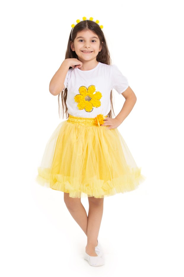 Girl's Ruffle Detailed Floral Tutu Skirt Skirt April 23 October 29