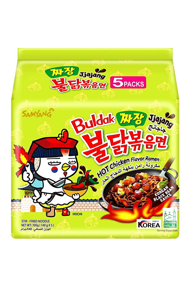 Spicy Jjajang Black Bean Chicken Instant Ramen Noodles (5 Pack)