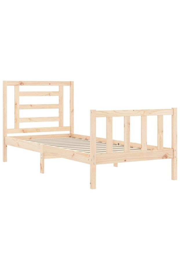 Bed frame with headboard, 90x200 cm, solid wood - 5