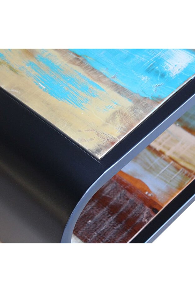 Coffee table, solid recycled wood - 7