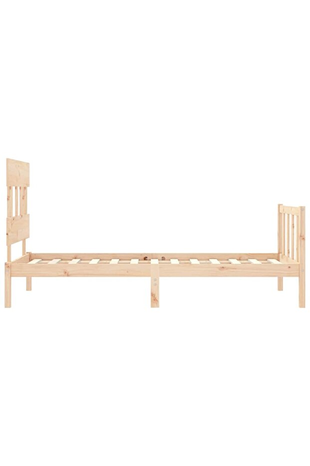 Bed frame with headboard 3FT, single, solid wood - 7