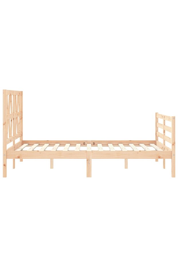 4FT Bed Frame with Headboard, Small Double, Solid Wood - 6