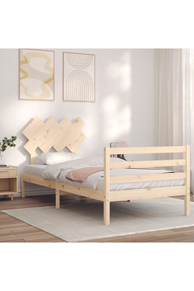 Bed frame with headboard 3FT, single, solid wood - 3
