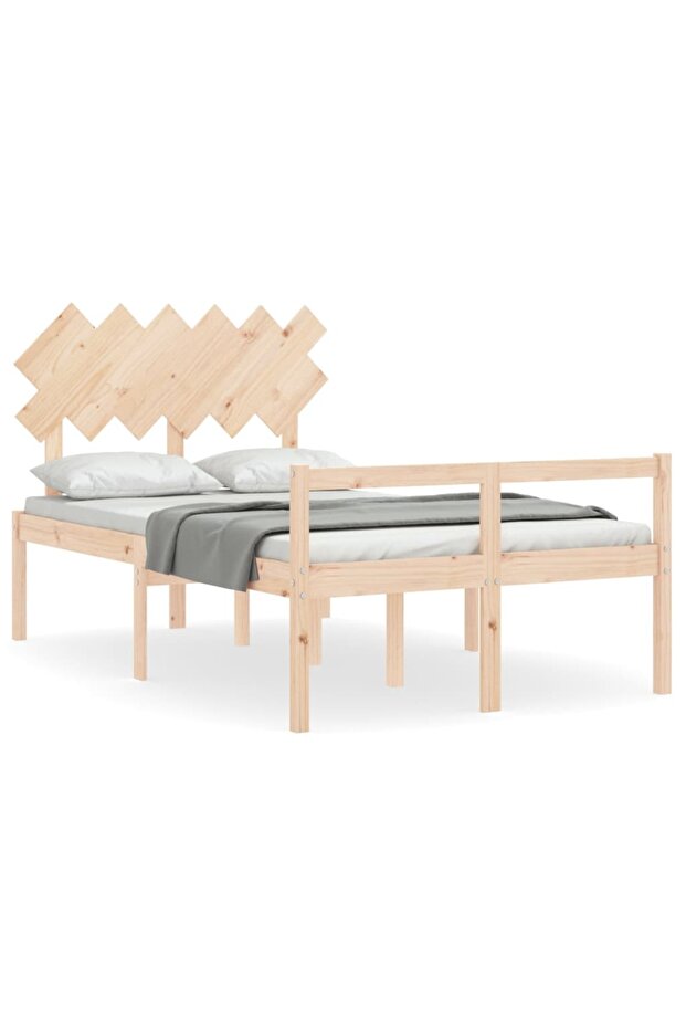 Bed frame with headboard, solid wood, double 4FT6 - 2