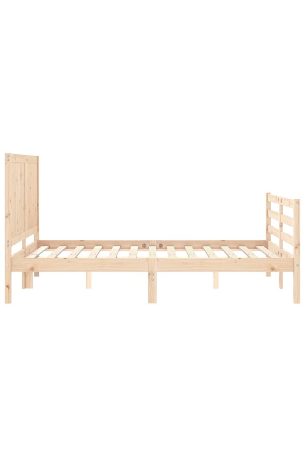 Bed frame with headboard, 120x200 cm, solid wood - 6