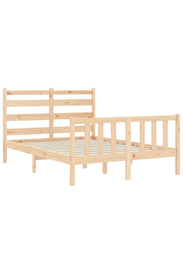 4FT Bed Frame with Headboard, Small Double, Solid Wood - 5