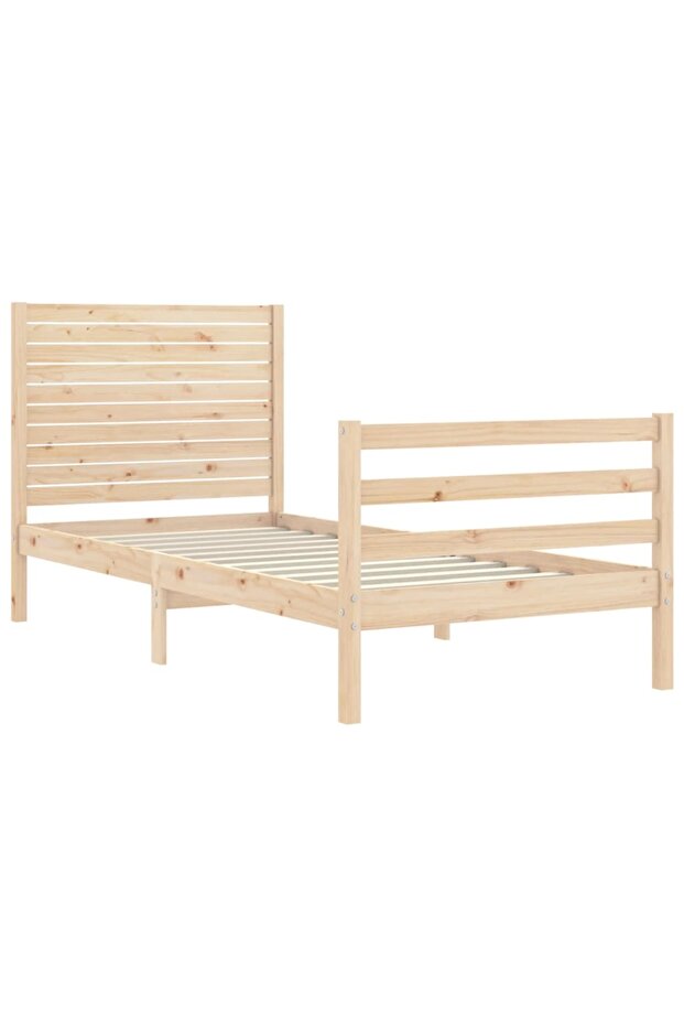 Bed frame with headboard, 90x200 cm, solid wood - 5