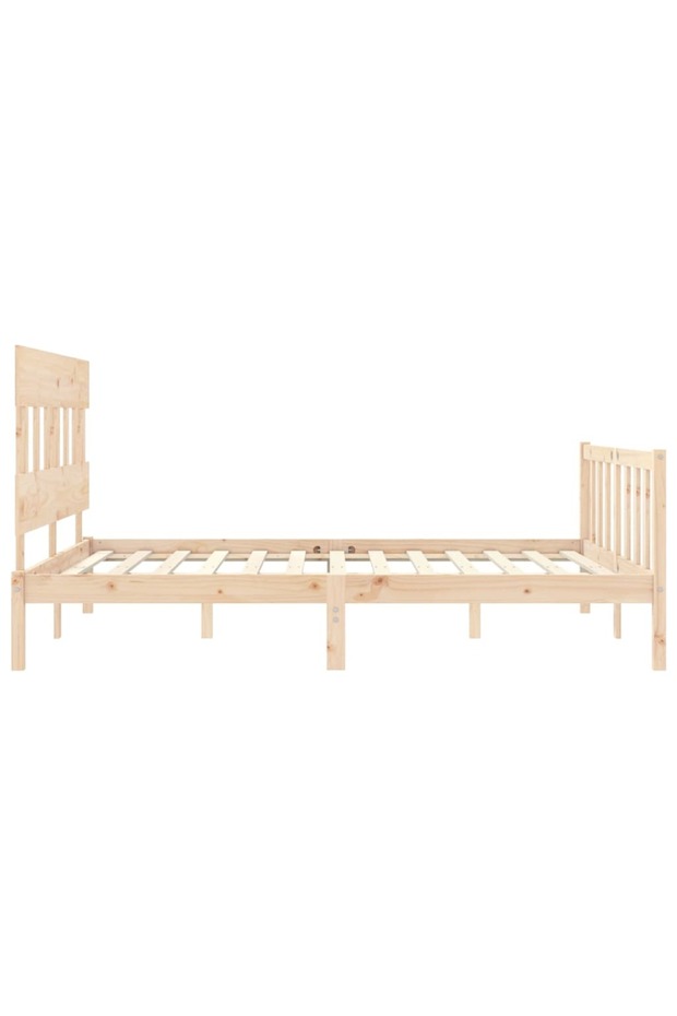 Bed frame with headboard, 160x200 cm, solid wood - 7