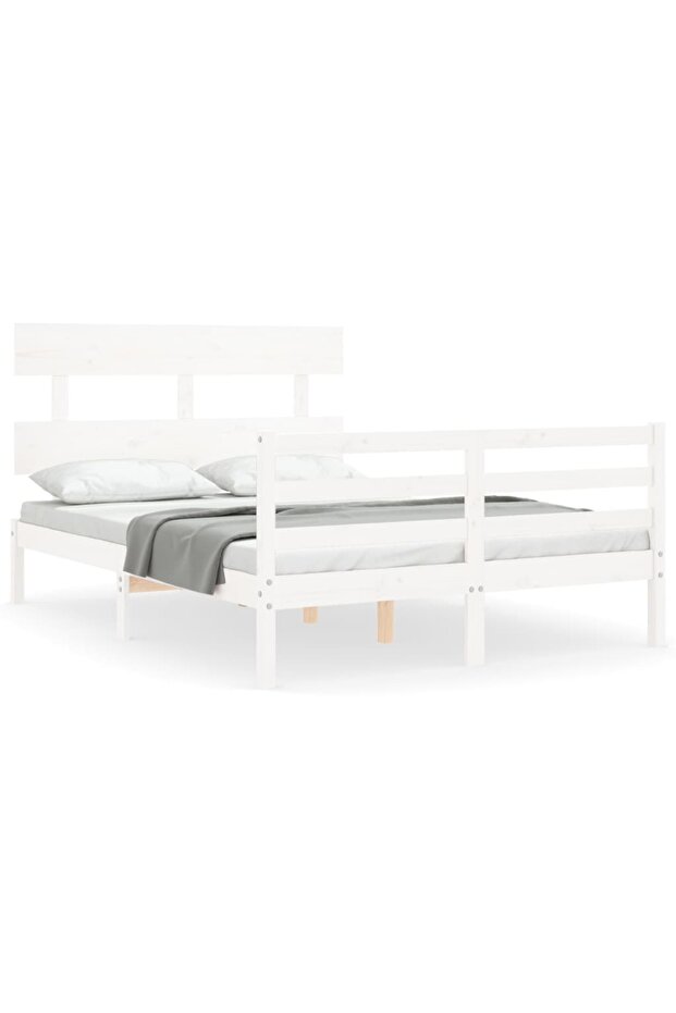 4FT Bed Frame with Headboard, Small Double, Solid Wood - 2
