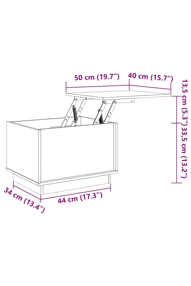Coffee table, 40x50x35 cm, solid pine wood - 8