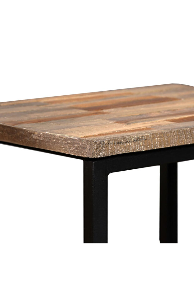 3-piece stackable coffee table set, solid recycled teak wood - 5