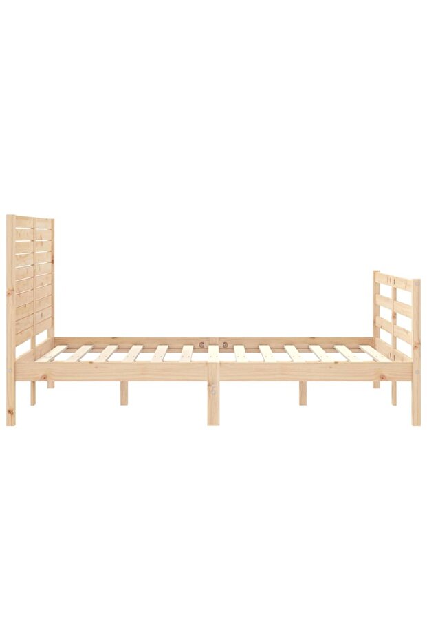 Bed frame with headboard, 120x200 cm, solid wood - 7