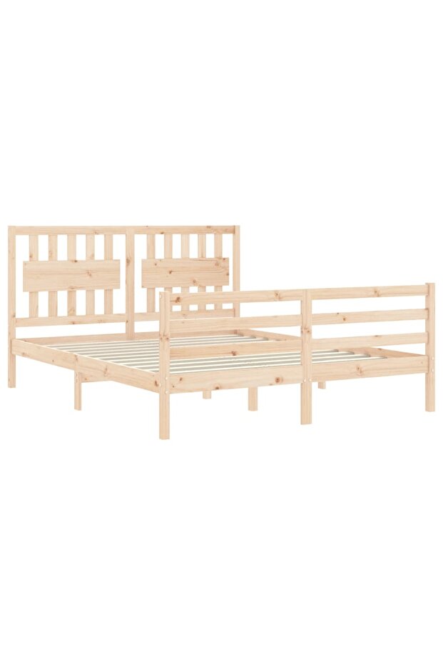 Bed frame with headboard, solid wood, king size 5FT - 5