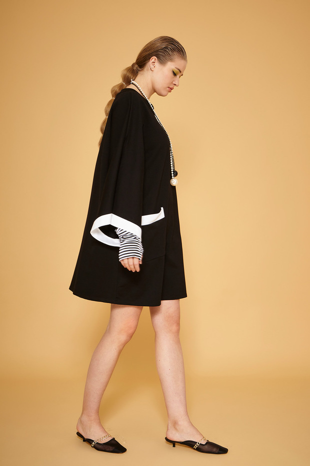 İnci Kolyeli Cepli Elbise - 2