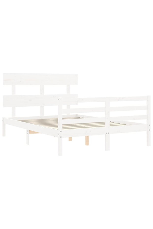 4FT Bed Frame with Headboard, Small Double, Solid Wood - 5