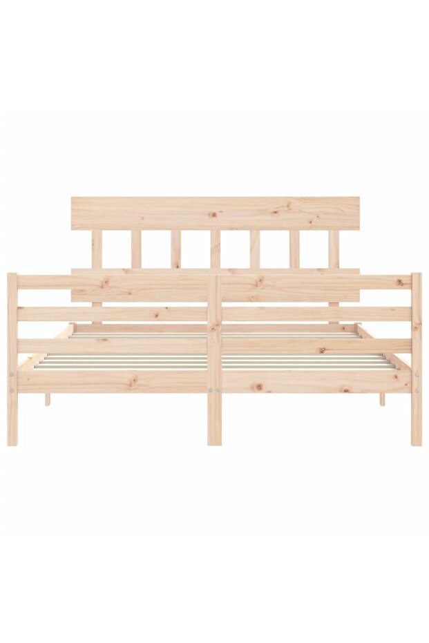 Bed frame with headboard, solid wood, king size 5FT - 6