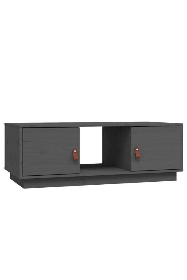 Coffee table, gray, 100x50x35 cm, solid pine wood - 2