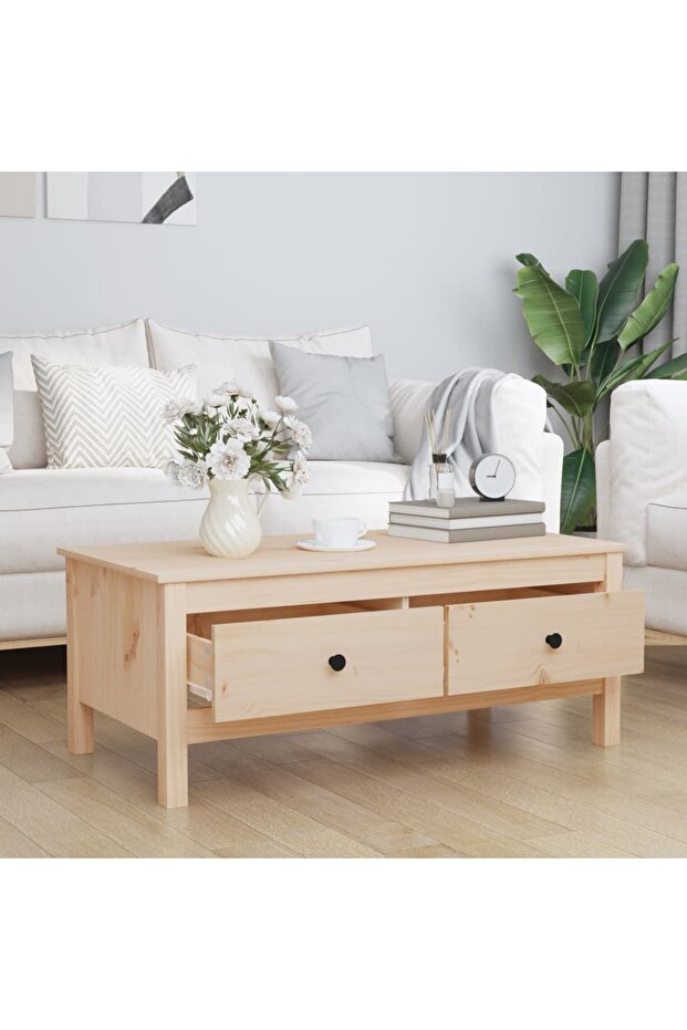 Coffee table, 100x50x40 cm, solid pine wood - 3