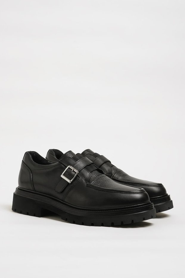 Massimo Model Genuine Natural Leather Eva Sole Casual Shoes with Buckle and Rubber Detail