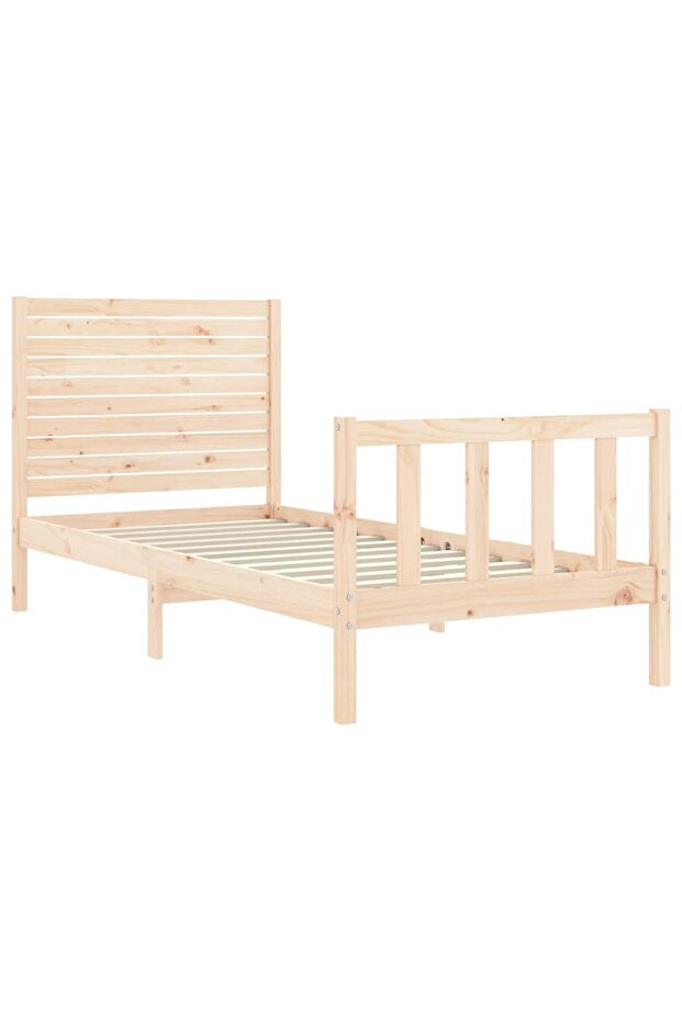 Bed frame with headboard, 90x200 cm, solid wood - 5