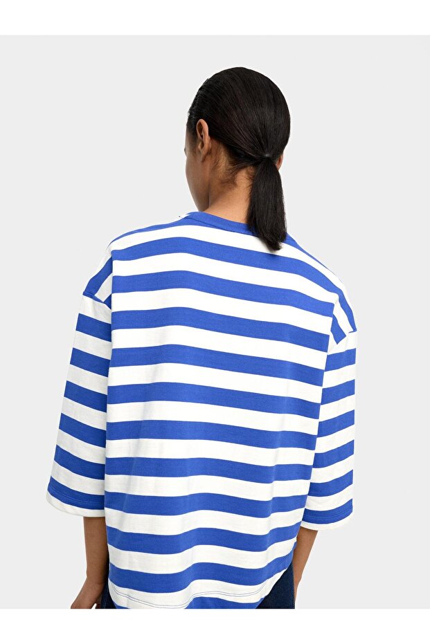 Çizgili Sweatshirt - 4