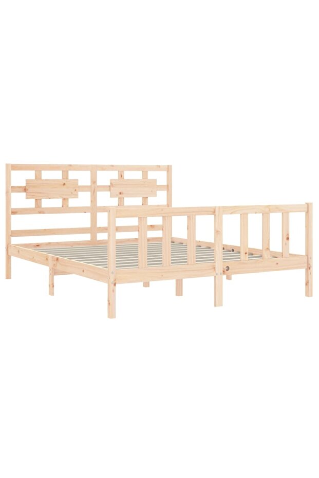 Bed frame with headboard, solid wood, king size 5FT - 5