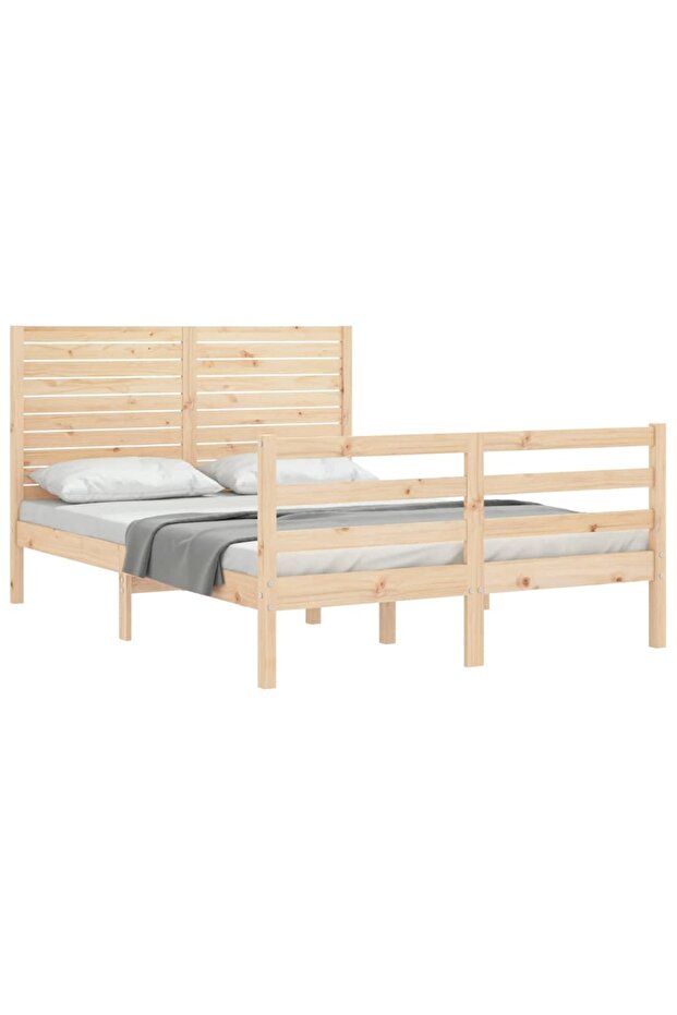 Bed frame with headboard, 120x200 cm, solid wood - 3