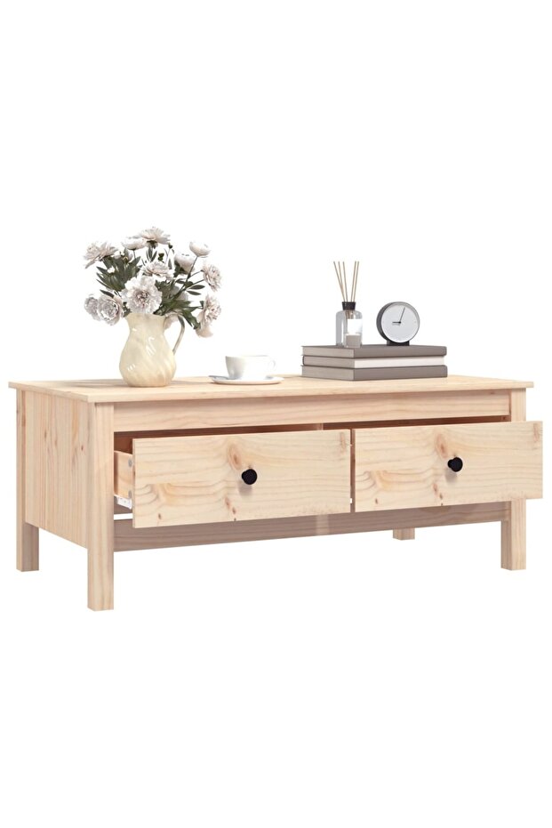 Coffee table, 100x50x40 cm, solid pine wood - 5