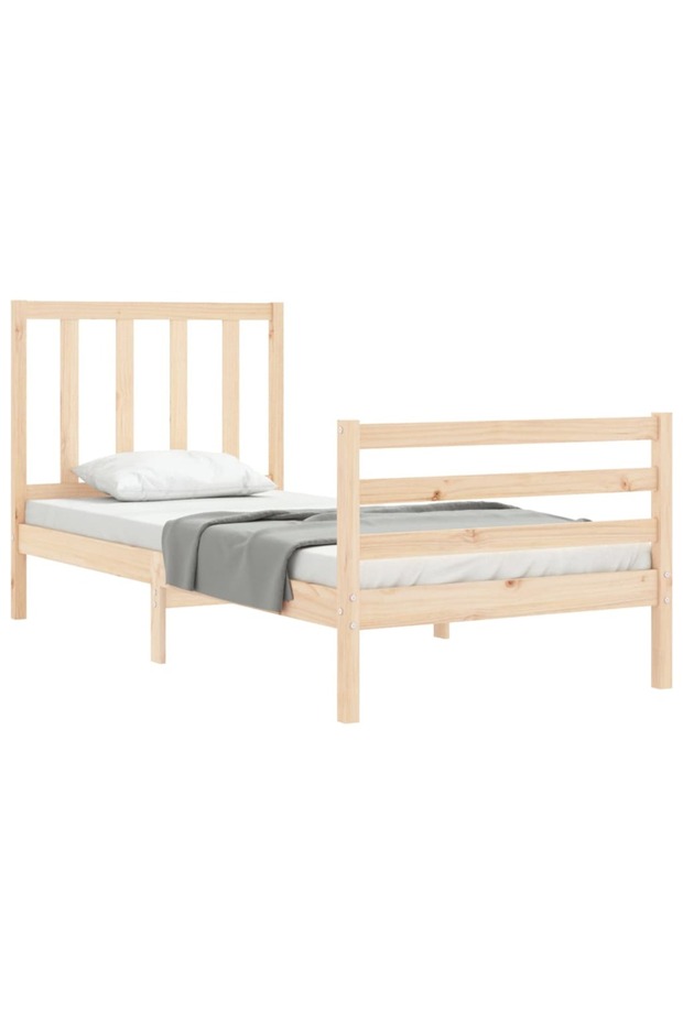 Bed frame with headboard 3FT, single, solid wood - 4