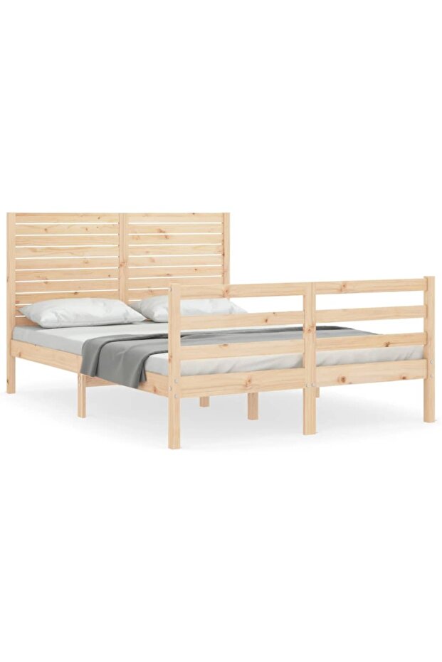 4FT Bed Frame with Headboard, Small Double, Solid Wood - 2