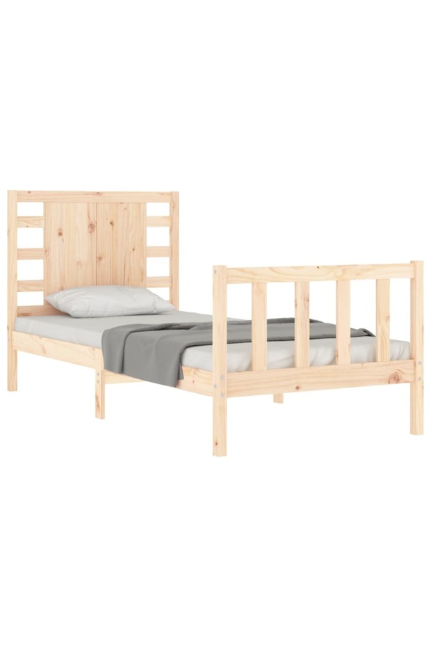 Bed frame with headboard 3FT, single, solid wood - 4