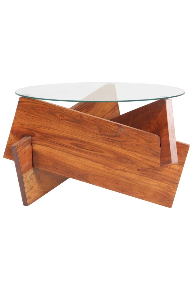 Coffee table, 60 cm, solid acacia wood - 2