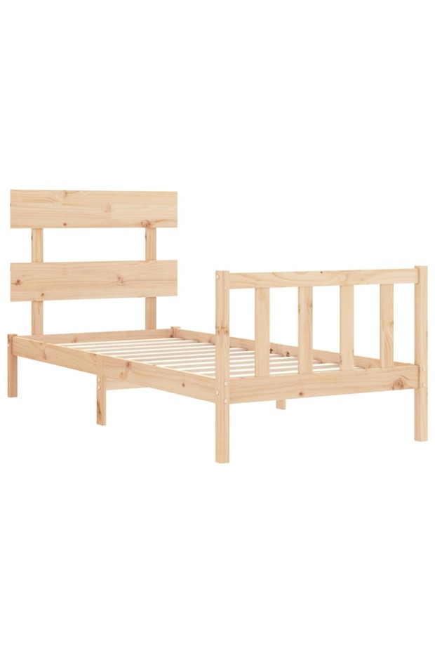 Bed frame with headboard 3FT, single, solid wood - 5