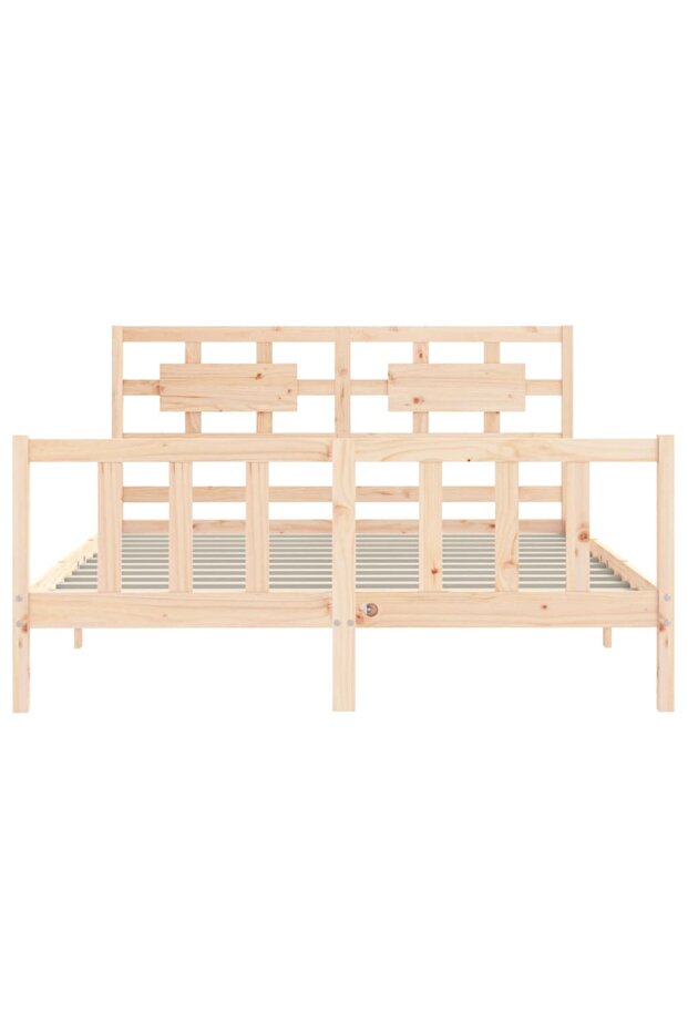 Bed frame with headboard, solid wood, king size 5FT - 6
