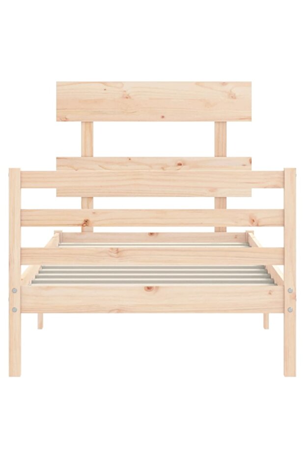 Bed frame with headboard 3FT, single, solid wood - 6