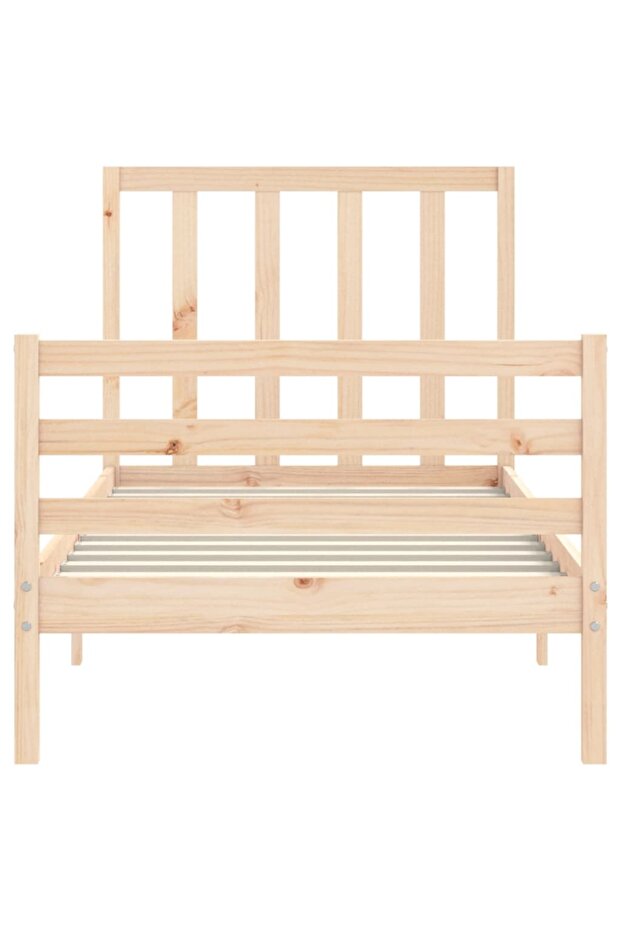 Bed frame with headboard, 90x200 cm, solid wood - 6