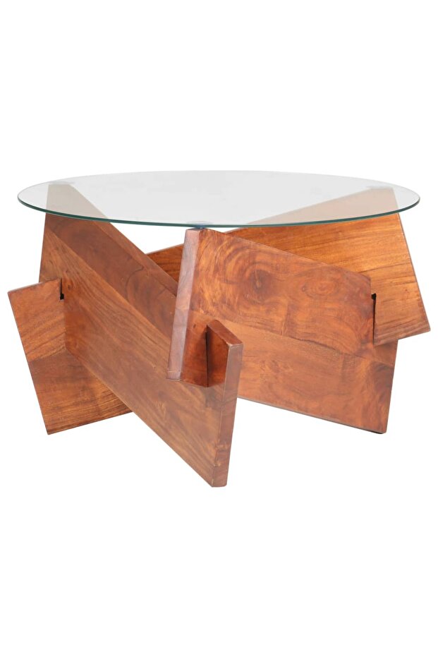 Coffee table, 60 cm, solid acacia wood - 1