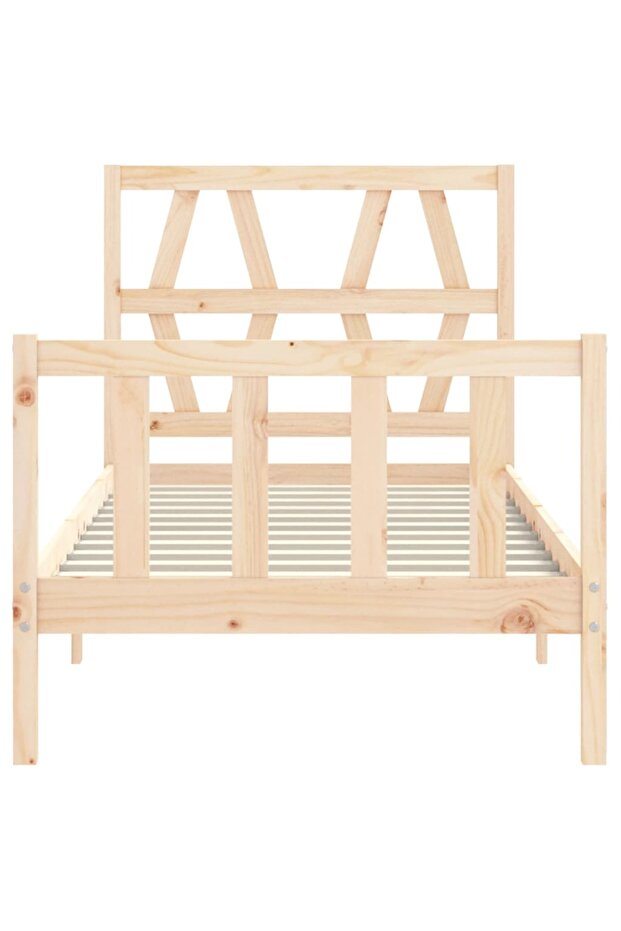 Bed frame with headboard 3FT, single, solid wood - 6