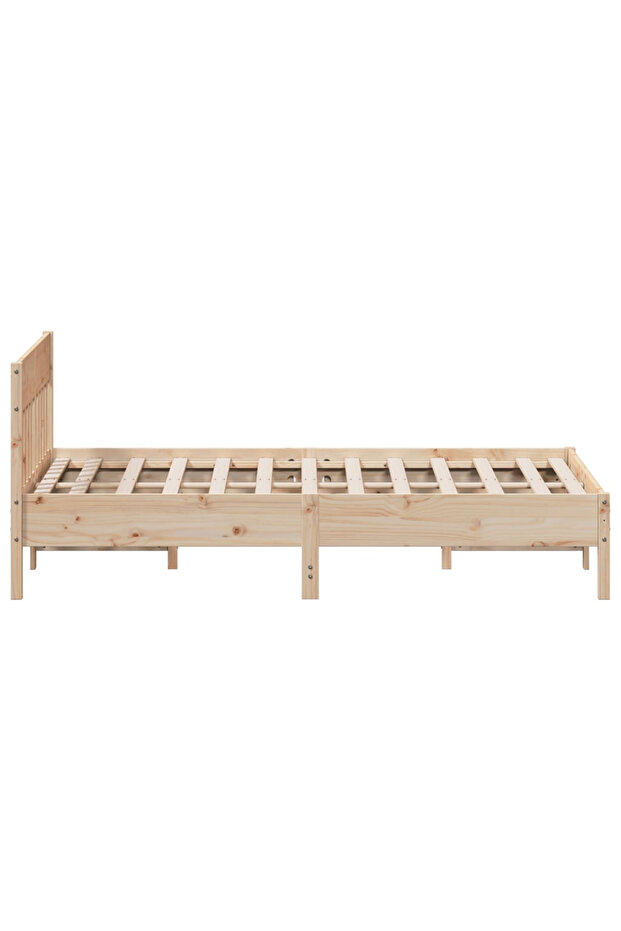 Bed frame with headboard, 160x200 cm, solid pine wood - 5