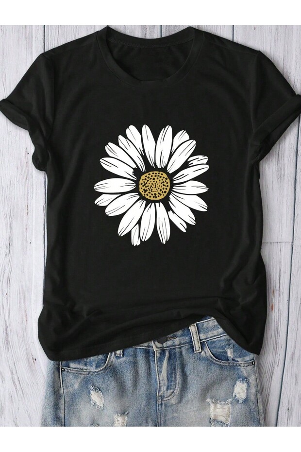 Flower Print, Women's T-Shirt T-Shirt